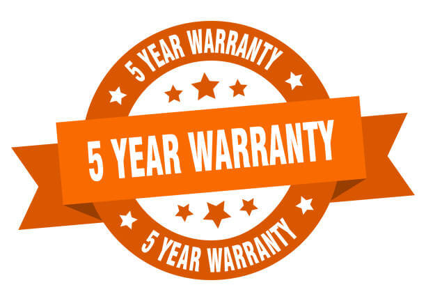 5 year warranty